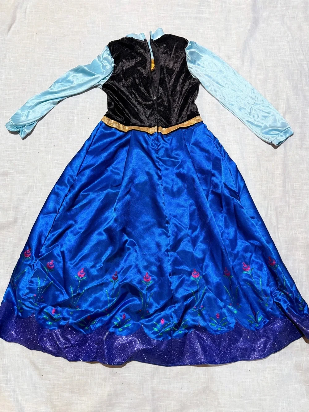 Disney Frozen Anna Costume Dress Girls Size Medium 7-8 Blue Princess Halloween